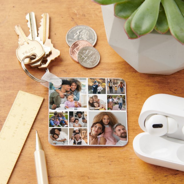Design Your Own 10 Photo Collage Key Ring (Desk)