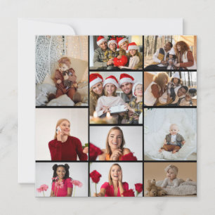 Design Your Own 11 Photo Collage Holiday Card