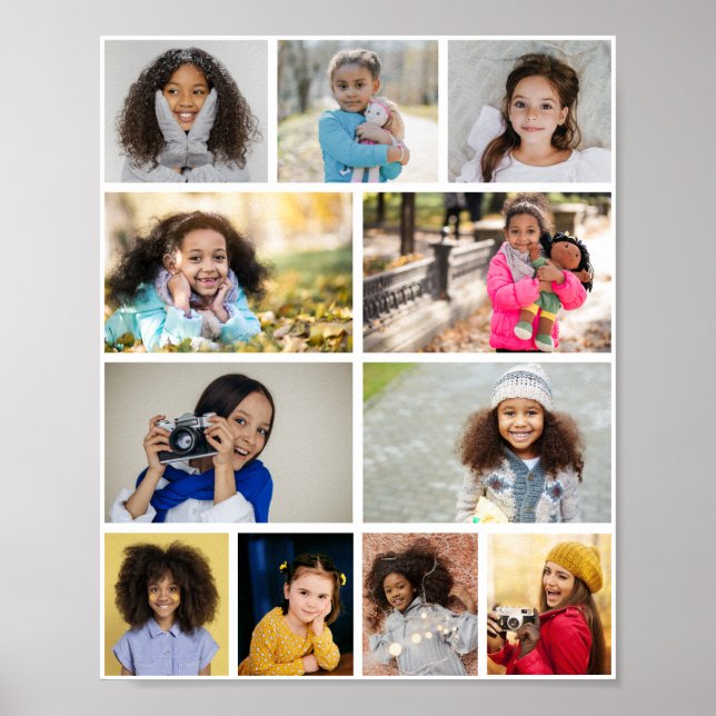 Design Your Own 11 Photo Collage Poster (Front)