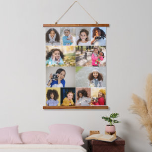 Design Your Own 12 Photo Collage Hanging Tapestry