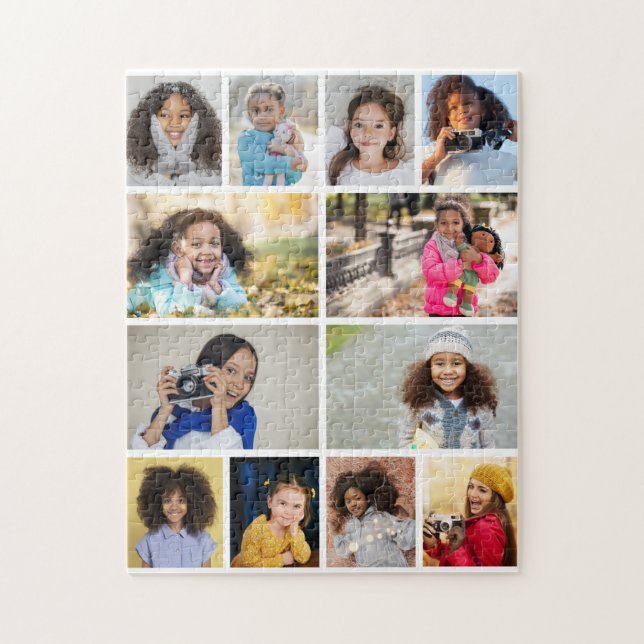 Design Your Own 12 Photo Collage Jigsaw Puzzle (Vertical)