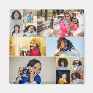 Design Your Own 12 Photo Collage Magnet