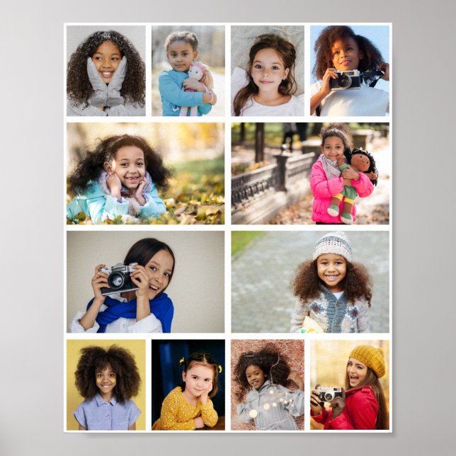Design Your Own 12 Photo Collage Poster (Front)