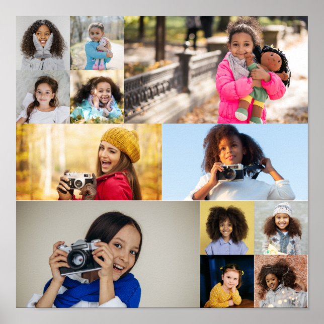 Design Your Own 12 Photo Collage Poster (Front)