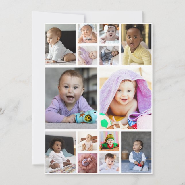 Design Your Own 14 Photo Collage Card (Front)