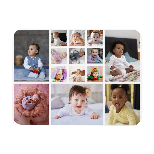 Design Your Own 14 Photo Collage Magnet (Horizontal)