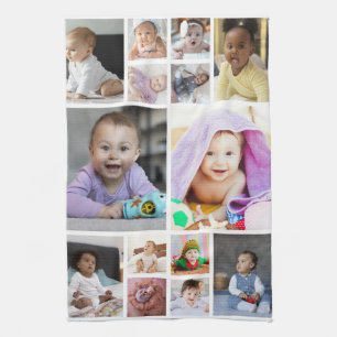 Design Your Own 14 Photo Collage Tea Towel