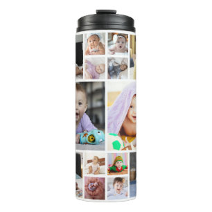 Design Your Own 14 Photo Collage Thermal Tumbler