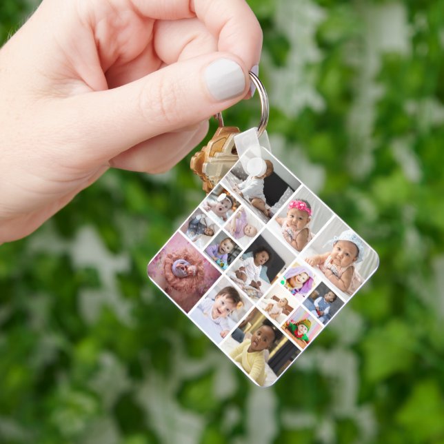 Design Your Own 15 Photo Collage Key Ring (Hand)