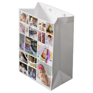 Design Your Own 15 Photo Collage  Medium Gift Bag