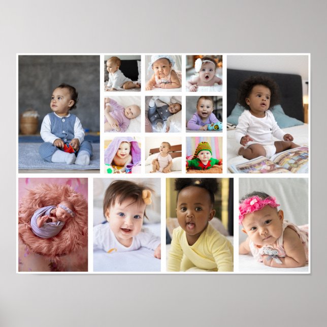 Design Your Own 15 Photo Collage  Poster (Front)