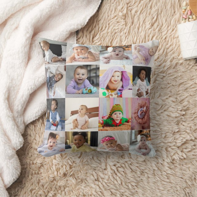 Design Your Own 16 Photo Collage Cushion (Blanket)