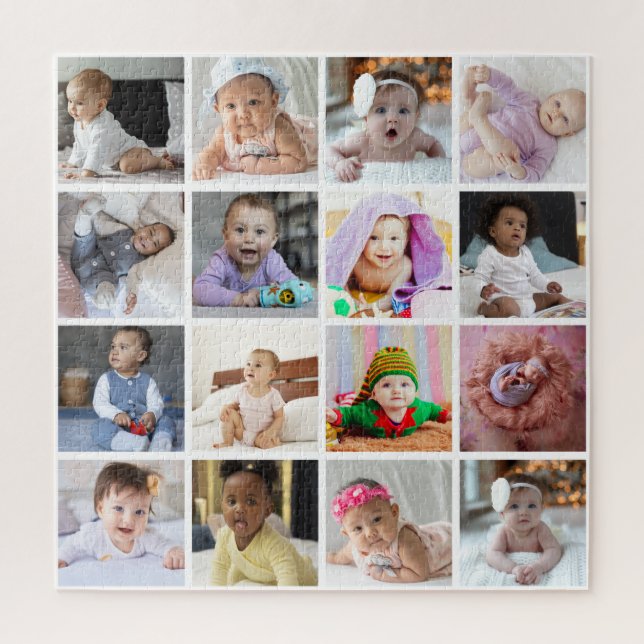 Design Your Own 16 Photo Collage Jigsaw Puzzle (Vertical)
