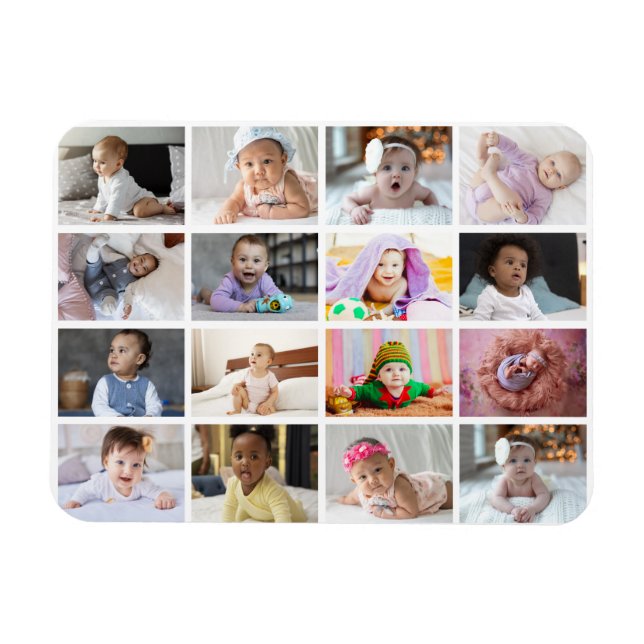 Design Your Own 16 Photo Collage  Magnet (Horizontal)