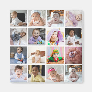 Design Your Own 16 Photo Collage Magnet