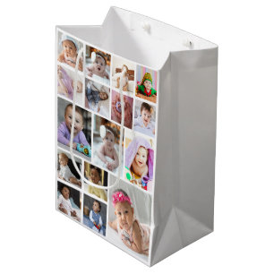 Design Your Own 16 Photo Collage  Medium Gift Bag