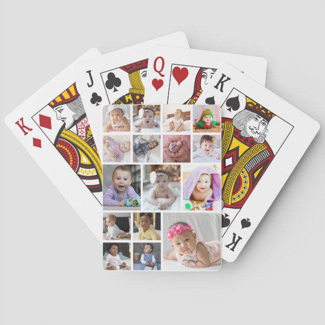 Design Your Own 16 Photo Collage  Playing Cards (Back)