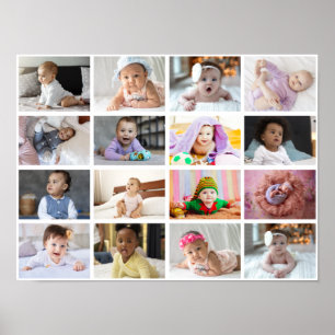 Design Your Own 16 Photo Collage  Poster