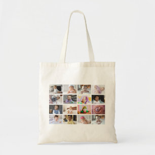 Design Your Own 16 Photo Collage Tote Bag