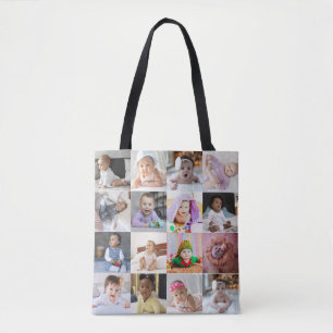 Design Your Own 16 Photo Collage Tote Bag