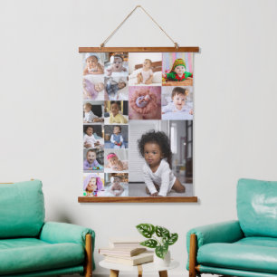 Design Your Own 17 Photo Collage  Hanging Tapestry