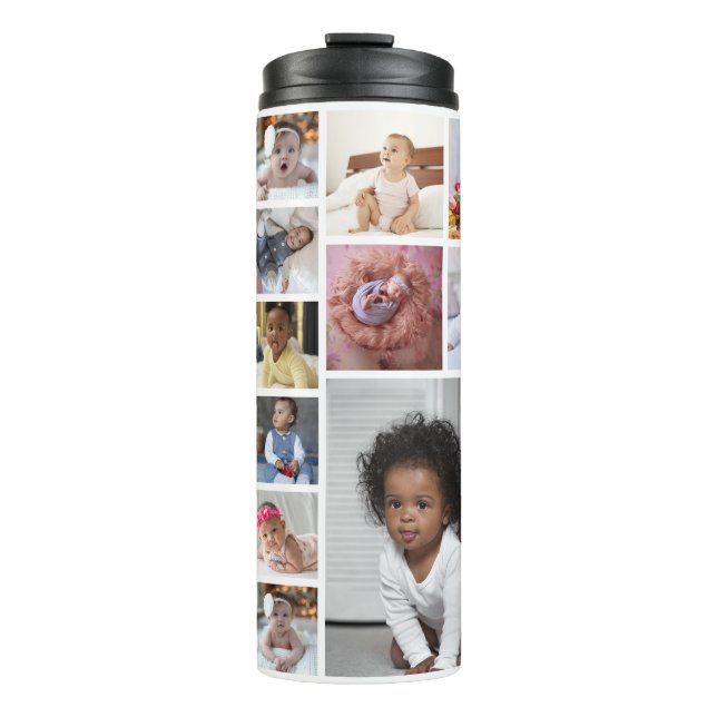 Design Your Own 17 Photo Collage  Thermal Tumbler (Front)