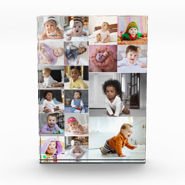 Design Your Own 18 Photo Collage  Block (Front)