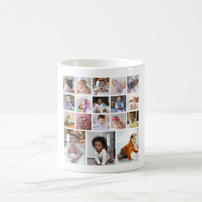 Design Your Own 18 Photo Collage Coffee Mug (Center)