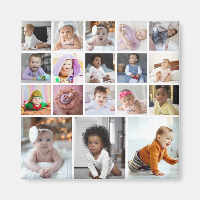 Design Your Own 18 Photo Collage Magnet (Front)