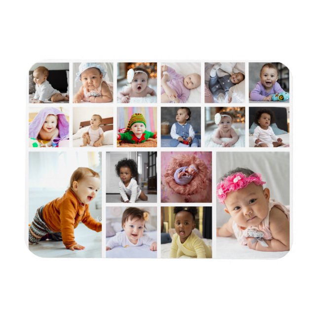 Design Your Own 18 Photo Collage  Magnet (Horizontal)