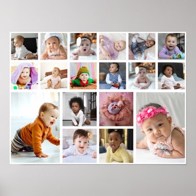 Design Your Own 18 Photo Collage  Poster (Front)