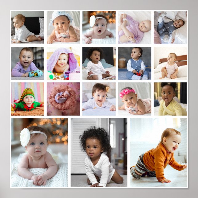 Design Your Own 18 Photo Collage Poster (Front)