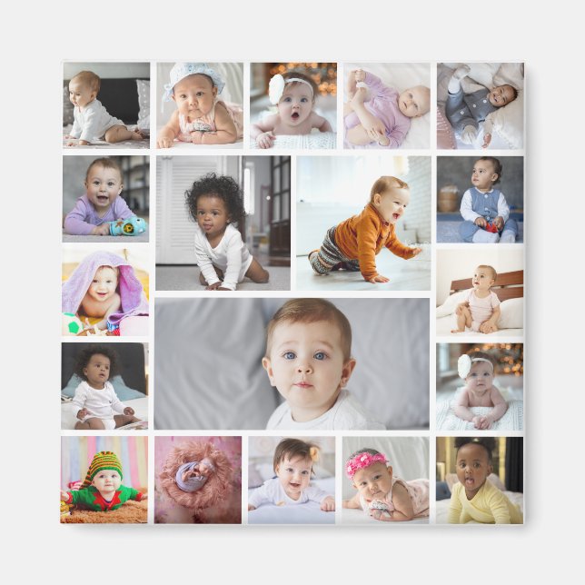 Design Your Own 19 Photo Collage Magnet (Front)