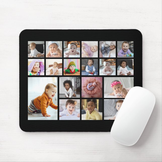 Design Your Own 19 Photo Collage  Mouse Pad (With Mouse)