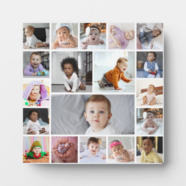 Design Your Own 19 Photo Collage Plaque (Front)