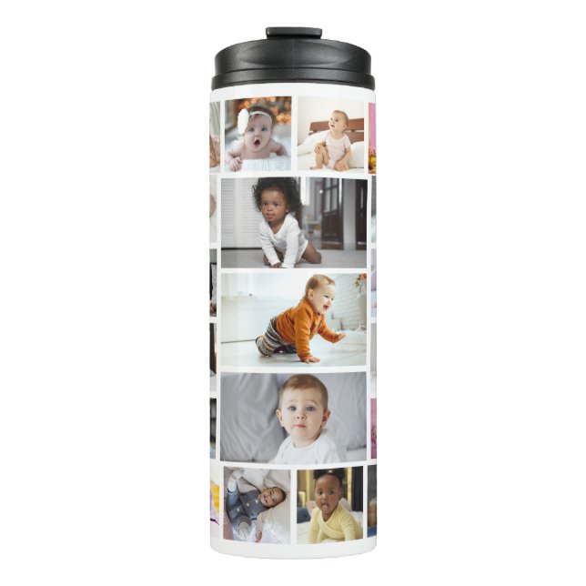 Design Your Own 19 Photo Collage  Thermal Tumbler (Front)