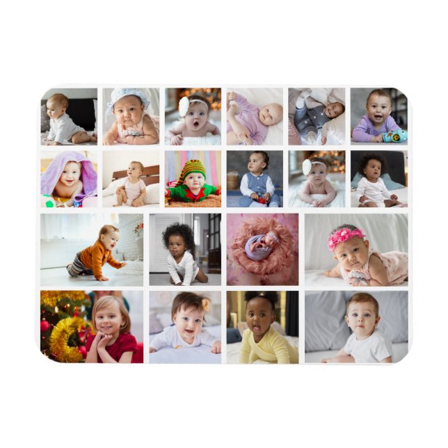 Design Your Own 20 Photo Collage  Magnet (Horizontal)