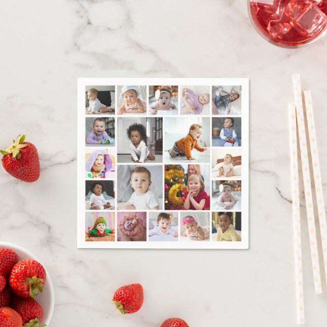Design Your Own 20 Photo Collage Napkin (Insitu)