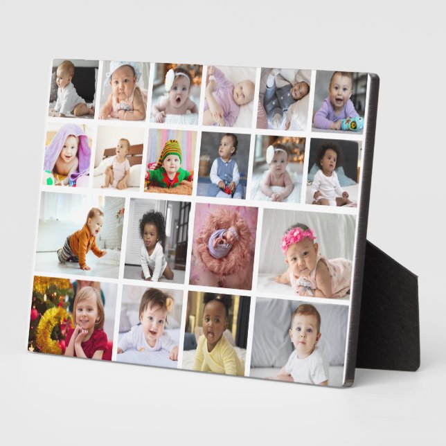 Design Your Own 20 Photo Collage  Plaque (Side)