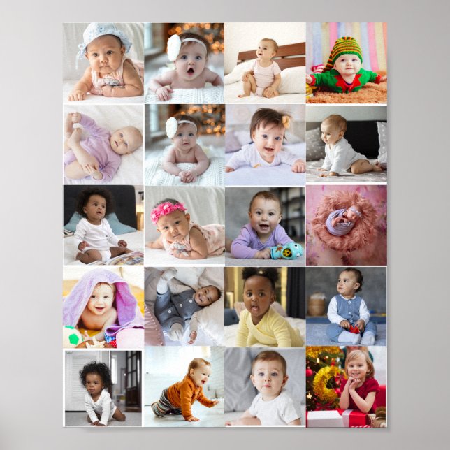 Design Your Own 20 Photo Collage  Poster (Front)