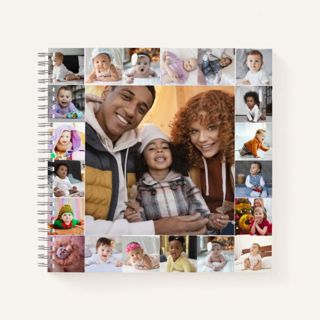 Design Your Own 21 Photo Collage Notebook (Front)