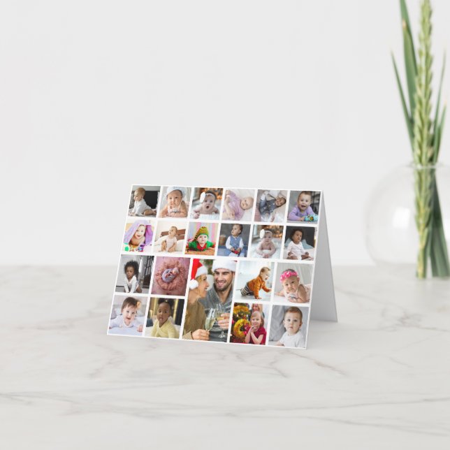 Design Your Own 21 Photo Collage Thank You Card (Front)