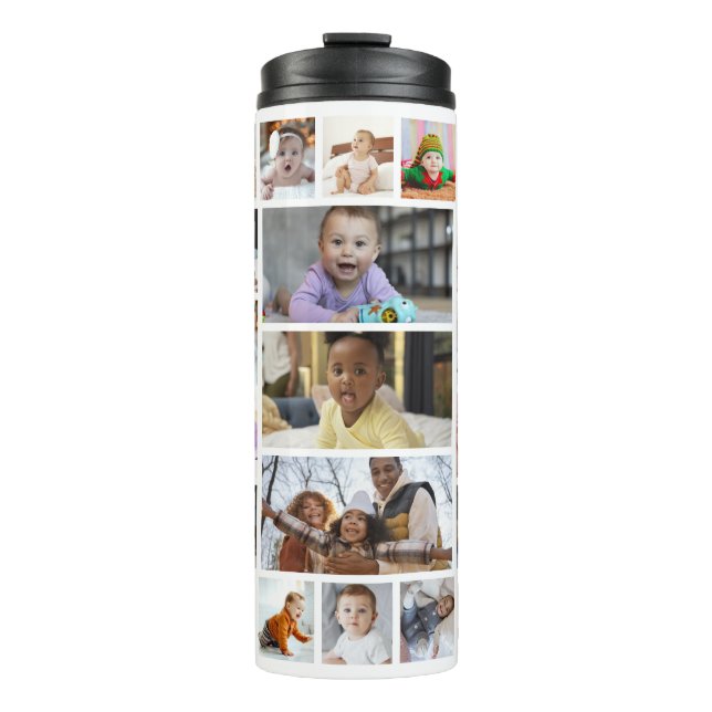 Design Your Own 21 Photo Collage Thermal Tumbler (Front)