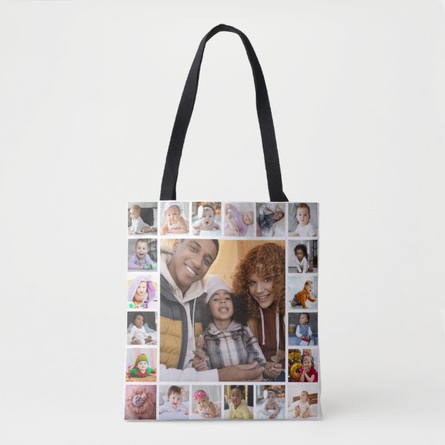 Design Your Own 21 Photo Collage Tote Bag (Front)