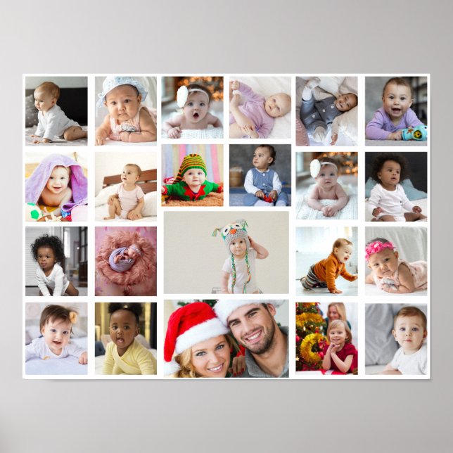 Design Your Own 22 Photo Collage Poster (Front)