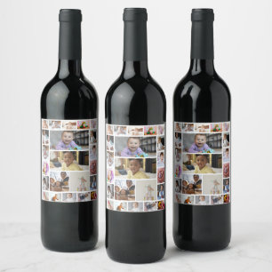 Design Your Own 22 Photo Collage Poster Wine Label