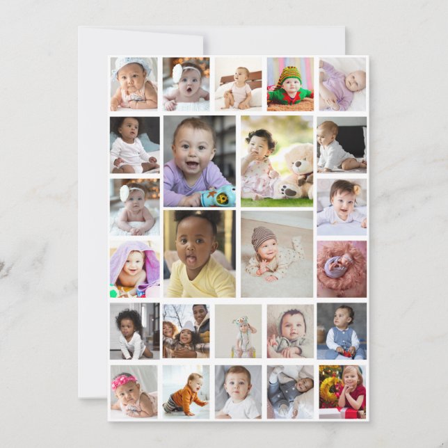 Design Your Own 25 Photo Collage Framed Art Card (Front)