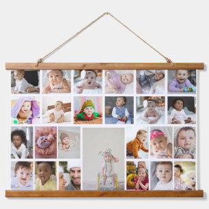 Design Your Own 25 Photo Collage Framed Art Hanging Tapestry