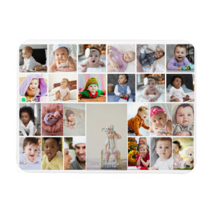 Design Your Own 25 Photo Collage Framed Art Magnet