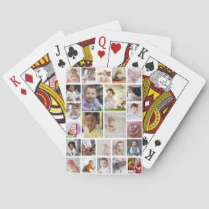 Design Your Own 25 Photo Collage Framed Art Playing Cards